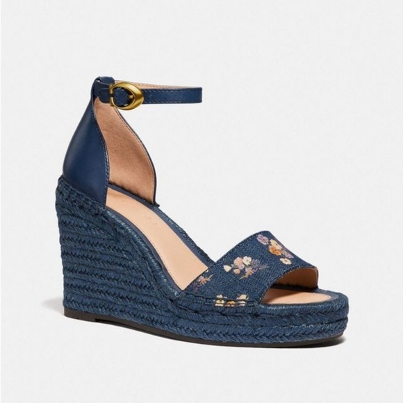 Like New Coach Kit Floral Wedge Espadrille - Picture 4 of 5